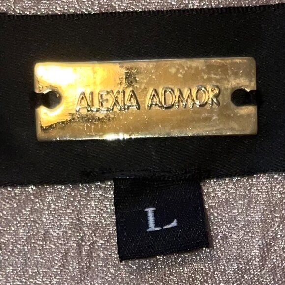 Alexia Admor Vintage Champagne Jeweled Collar Shift Dress Size Large - Picture 2 of 16